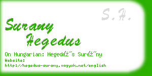 surany hegedus business card